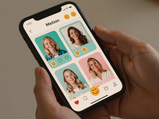 Simplified BeyondLimits app interface with large picture-based profiles and easy emoji reactions for people with Down syndrome