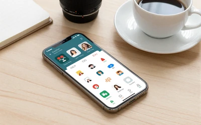 Smartphone displaying dating app icons on a desk, representing comparison of accessible dating platforms