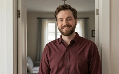 Confident little person man at home representing the dwarf dating site community